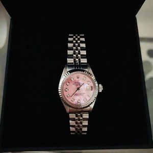 Ladies Rolex Datejust 26mm Pink MOP Diamond Dial